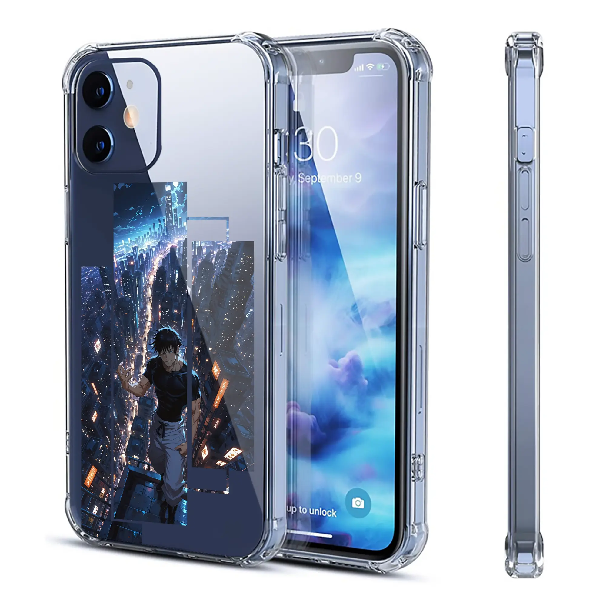 呪術廻戦 グッズ,伏黒 甚爾 - IPhone 12シリーズ対応 ・ 透明スマホケース ・ クリアソフトケース ・ TPU素材 ・ 耐衝撃 ・ 高密着 ・ 防汚 防指紋 ・ 簡単着脱